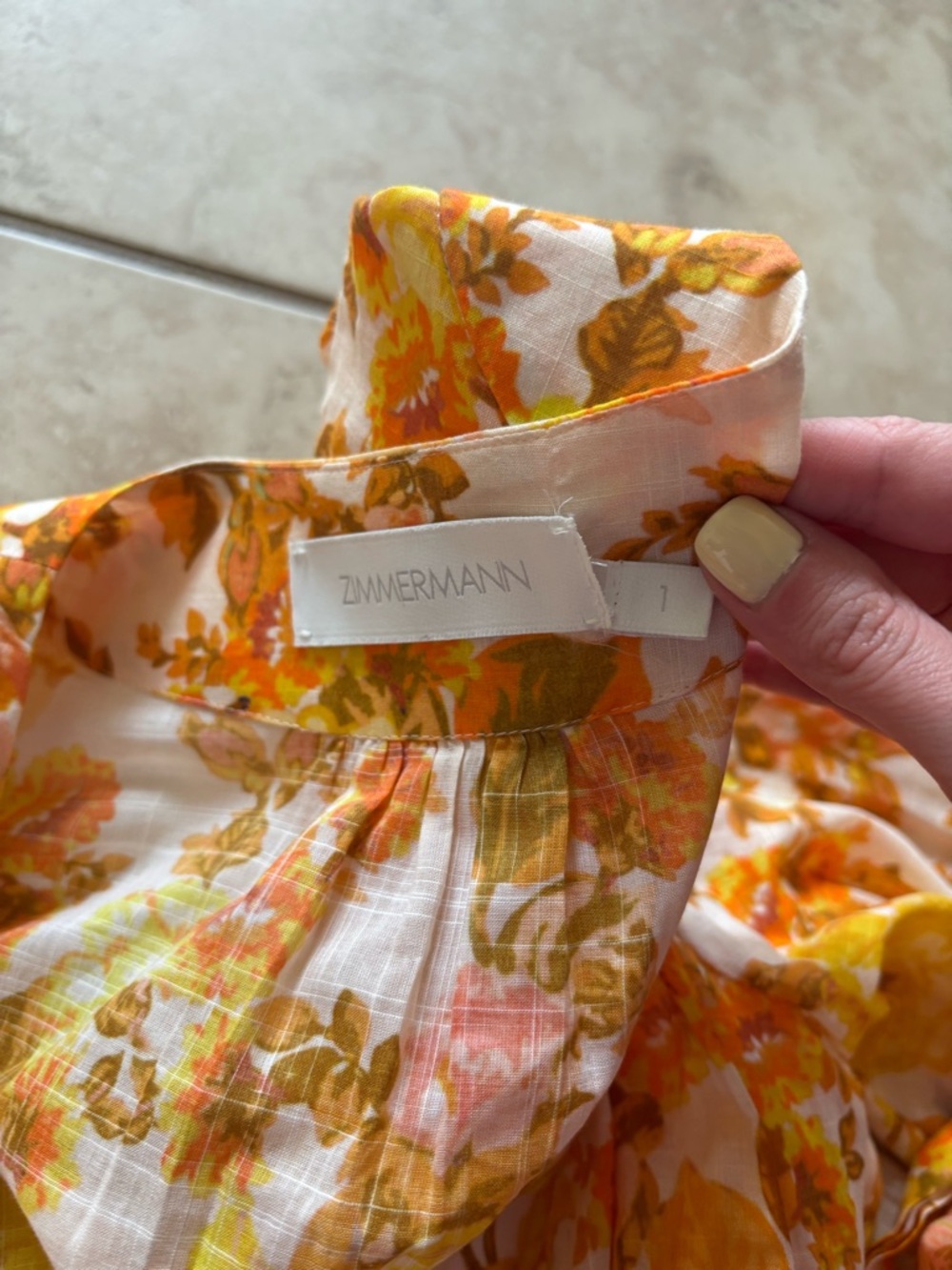 Zimmermann Raie Mini Dress in Yellow & Orange Floral - Picture 5 of 6